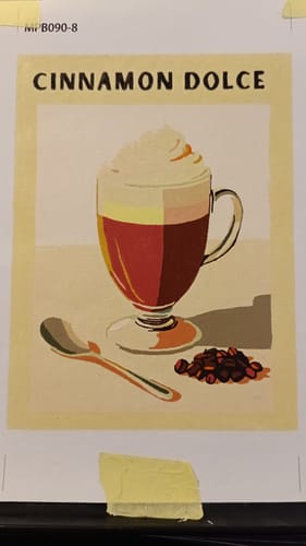 Customer photo review of Malen nach Zahlen - 9 Mini-Gemälde | Kaffee Poster-Set