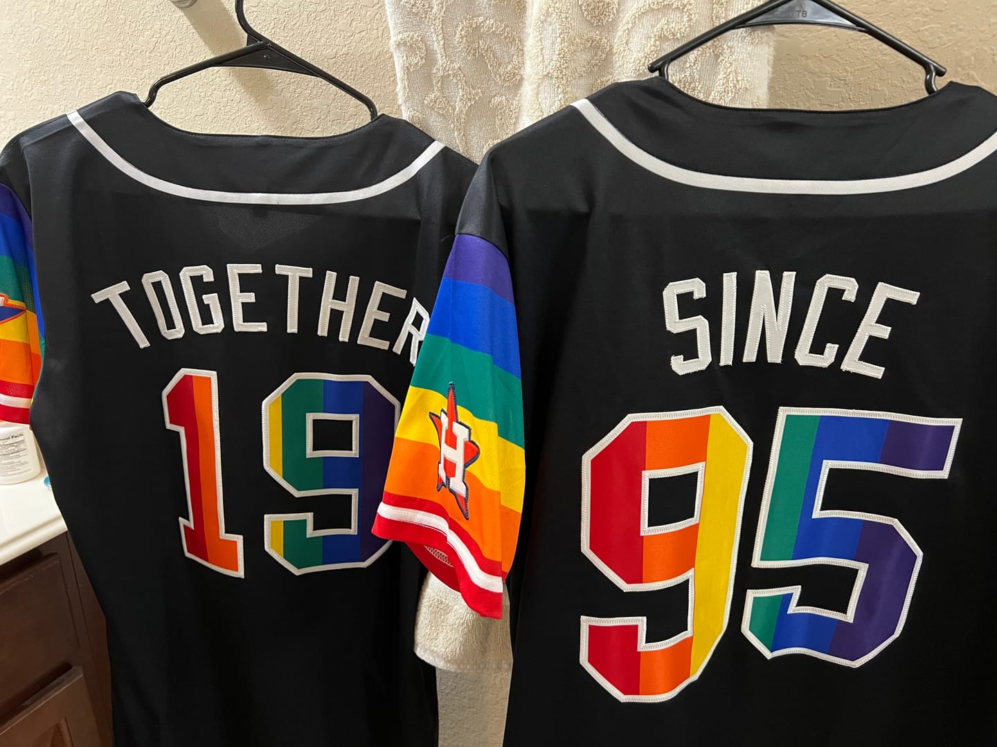 Customer photo review of Custom Black LGBT Rainbow For Pride Month Raglan Sleeves Authentic Baseball Jersey
