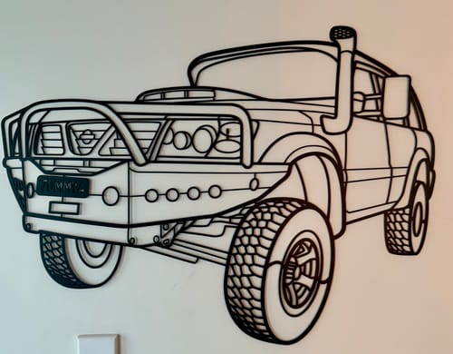 Customer photo review of Custom Car & 4WD Metal Wall Art