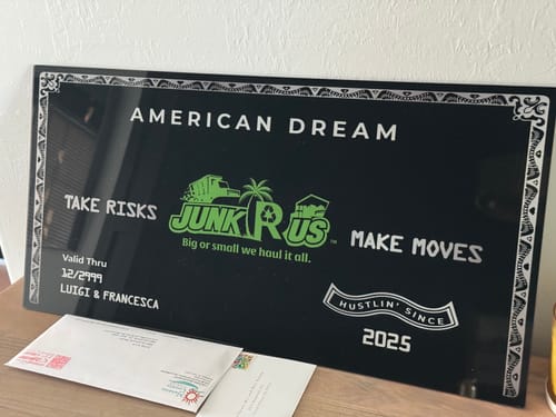 Customer photo review of Custom Logo Card - Take Risks Make Moves