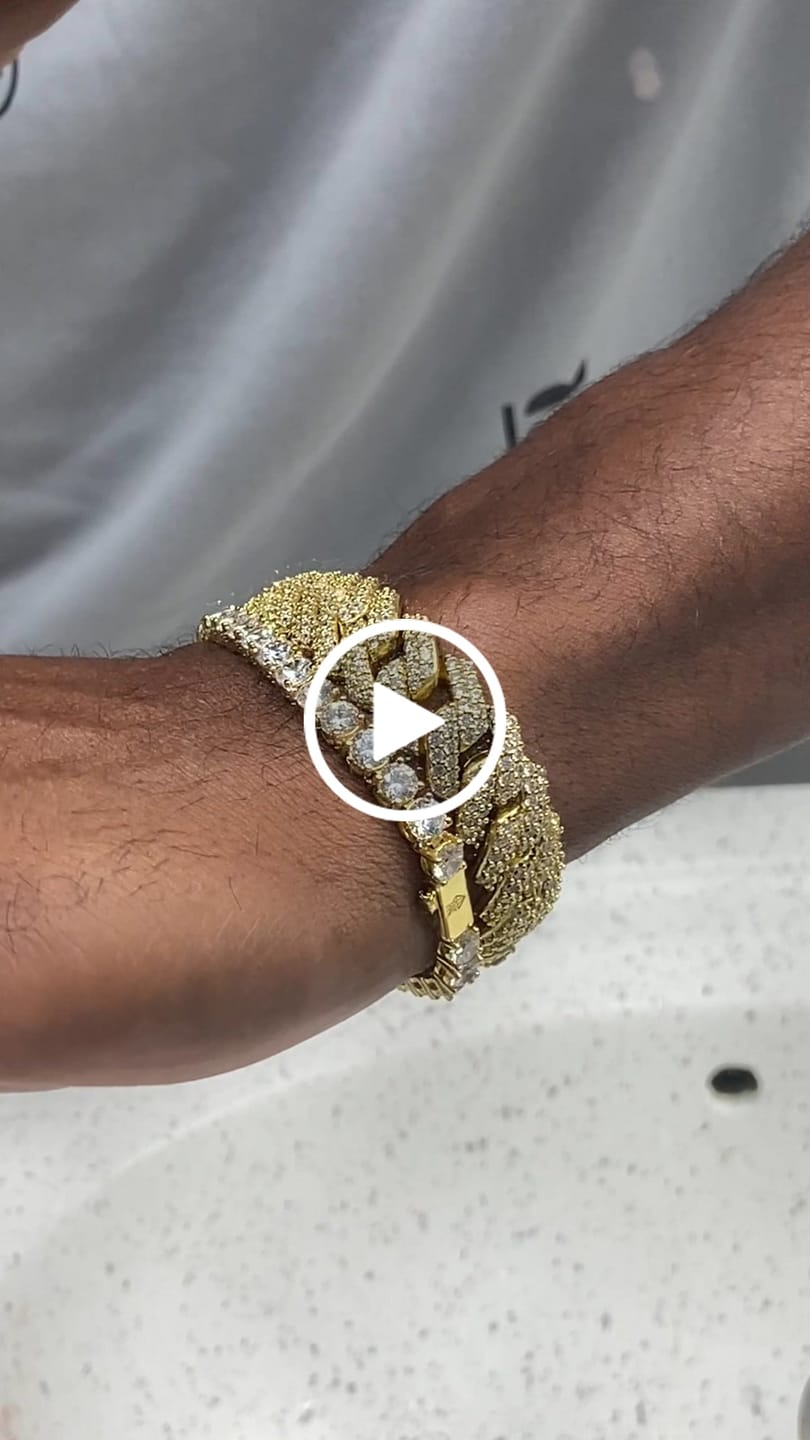 Customer video review of 8mm Iced Cuban Link Bracelet - Gold