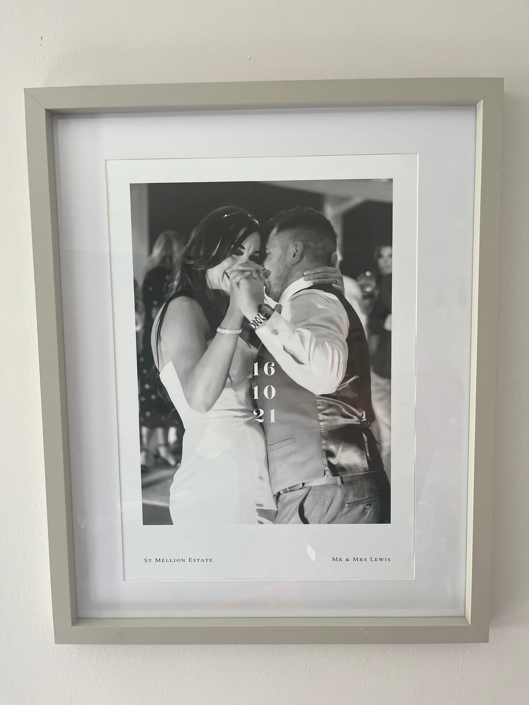 Customer photo review of Personalised Wedding / Engagement Photo Print with Date & Location Text