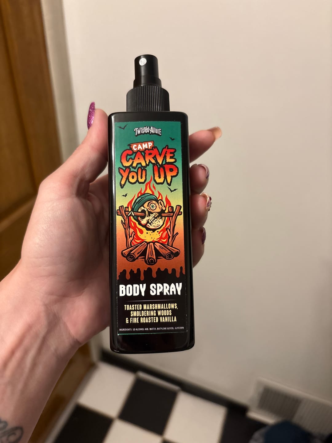 Customer photo review of Camp Carve You Up Body Spray
