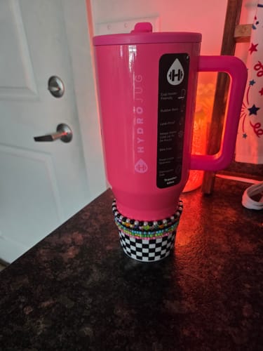 Customer photo review of Black & White Checkers Tumbler Boot -fits 20-40oz