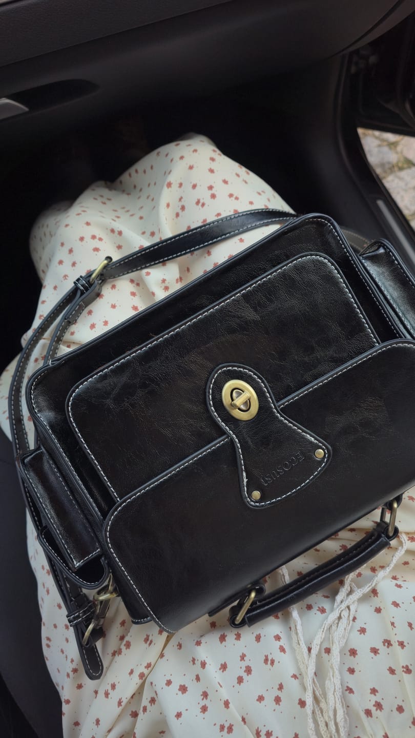 Customer photo review of Alison Vintage Vegan Leather Crossbody Bag
