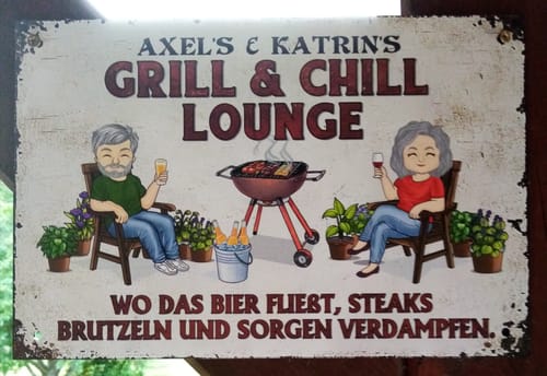 Customer photo review of Mein Grillplatz - Personalisiertes Gartenschild