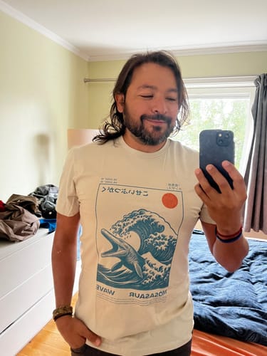 Customer photo review of Mosasaur Wave T-Shirt