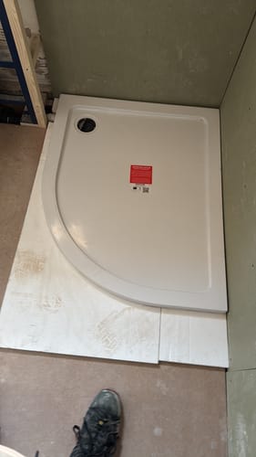 Customer photo review of 1000 x 800 Right Hand Offset Quadrant Stone Shower Tray