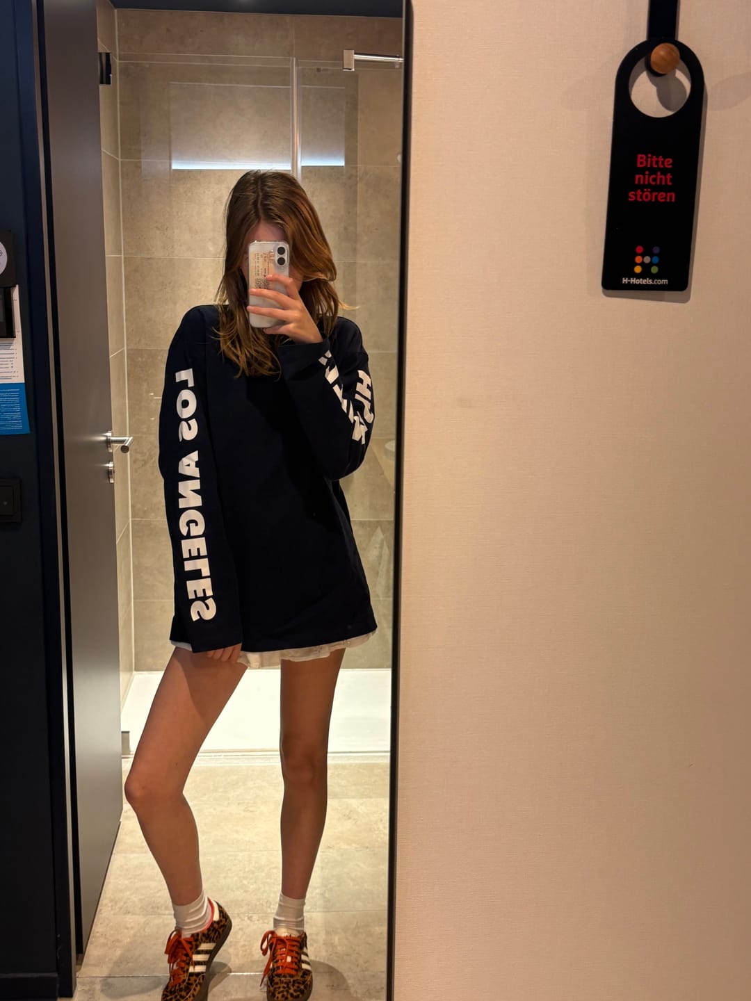 Customer photo review of LONG-SLEEVED T-SHIRT NAVY