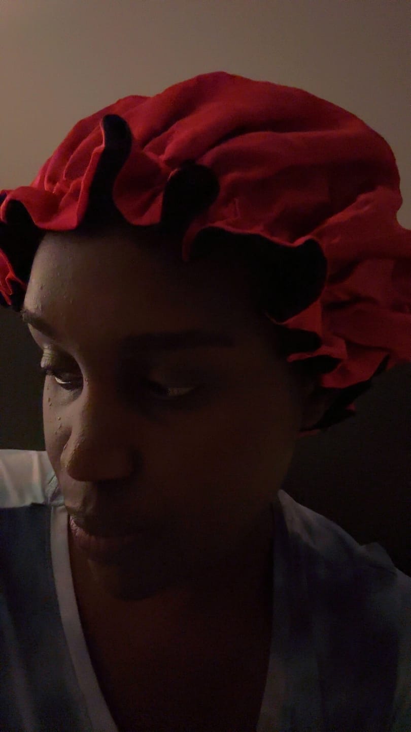 Customer photo review of Free Satin Bonnet