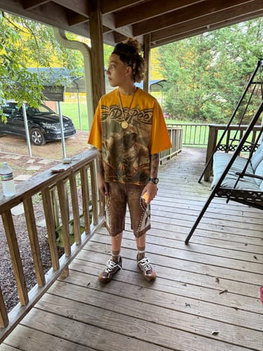 Customer photo review of Godspeed Outdoor Gelato Tee Yellow