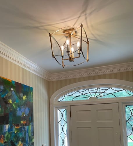 Customer photo review of 4-light French Antique Candle Style Lantern Semi Flush