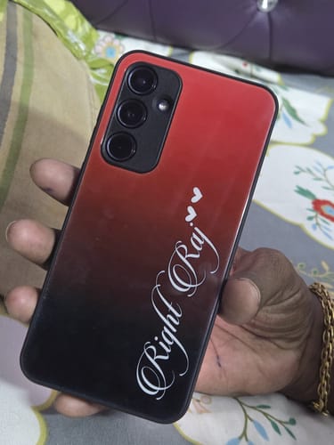 Customer photo review of Customize Name Gradient Glass Case Cover Red Wine For Samsung