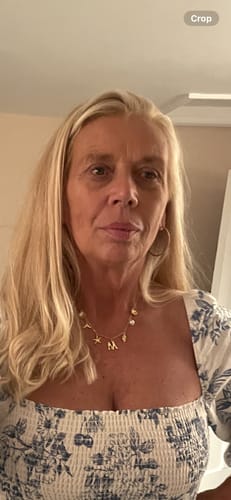 Customer photo review of GOLD OCEAN LETTER NECKLACE