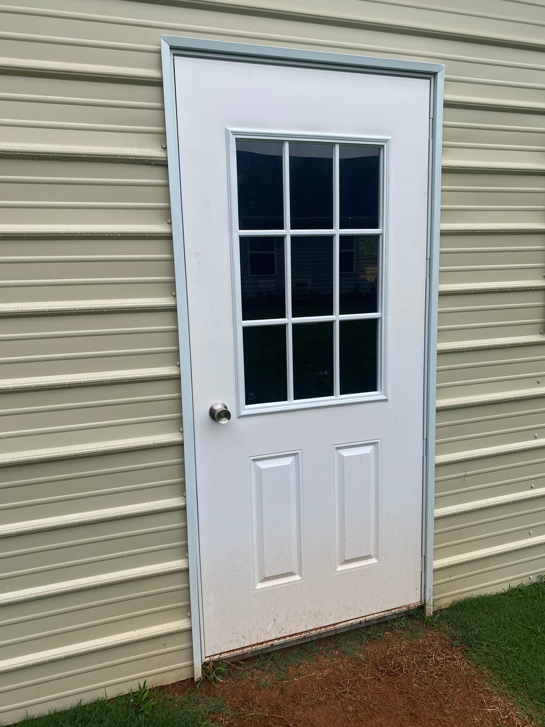 Customer photo review of Clear 9 Lite Glass and Frame Kit (Interior 1 3/8" Door Thickness - Half Lite)