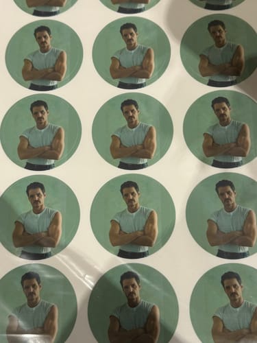 Customer photo review of 15 x 5 cm Pre-cut Standard Cupcake Custom Edible Icing Images