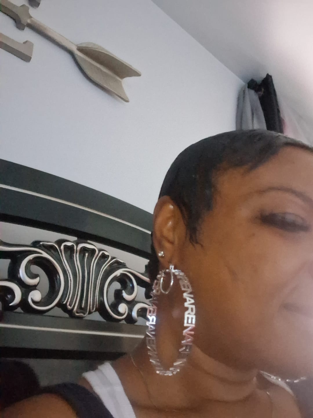 Customer photo review of Hoop Name Earrings