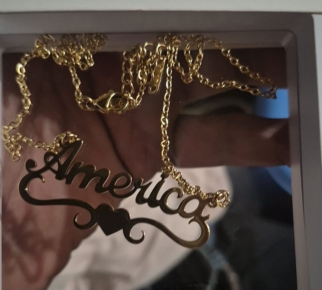 Customer photo review of Kids Love Heart Name Necklace
