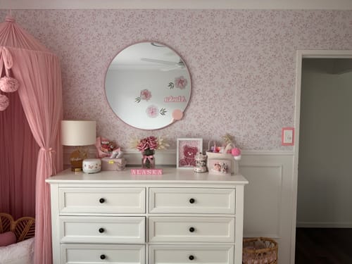 Customer photo review of Sweet Leaves In Dusty Pink Wallpaper