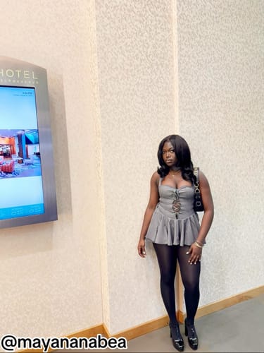 Customer photo review of Elice Pin Stripe Woven Corset Mini Dress