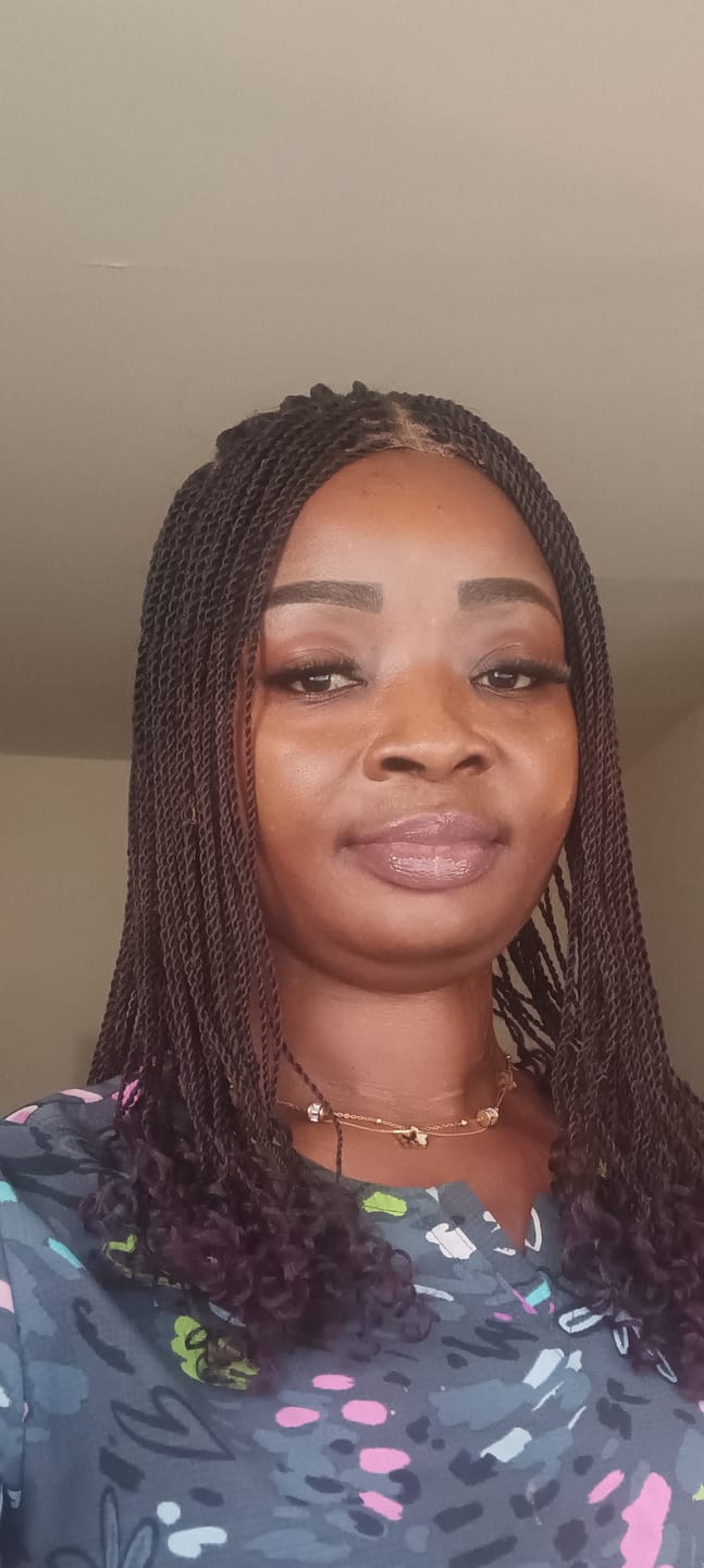 Customer photo review of Tina - Senegalese Mini Twist Braided Wig 14" Full Hand-tied Swiss HD Lace With Curly Ends - Human Baby Hair