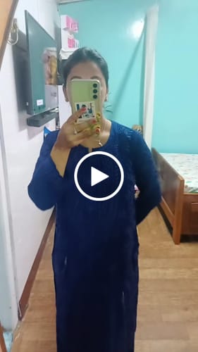 Customer video review of Mehr Royal Blue Viscose Georgette Kurta