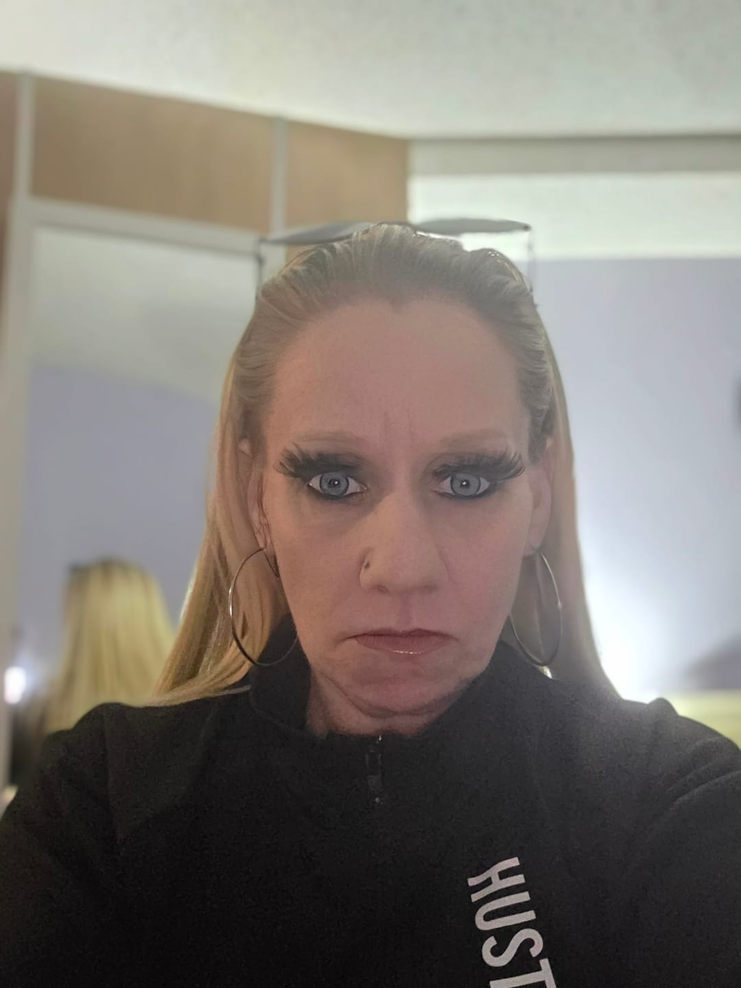Customer photo review of Aine Swan Lake Blue Prescription Colored Contact Lenses