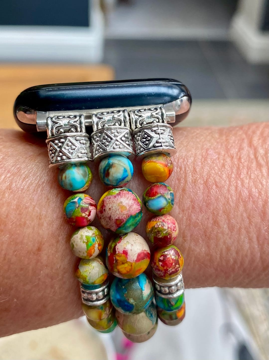 Customer photo review of Vineyard Jasper Stretch Apple Watch Strap