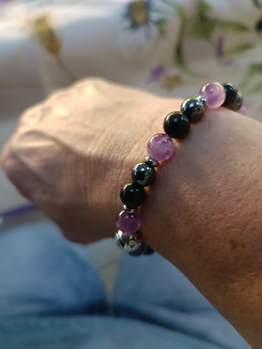Customer photo review of Bracelet Premium "Bouclier Émotionnel" en Pierres Naturelles