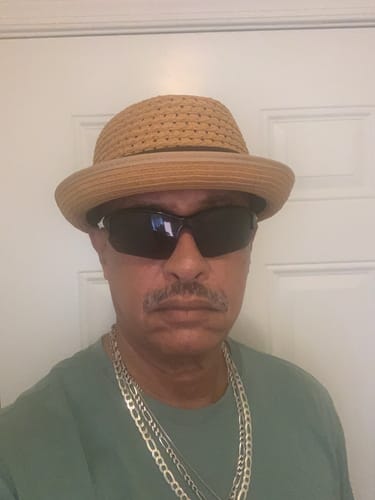 Customer photo review of Muffin Man Pork Pie Straw Fedora