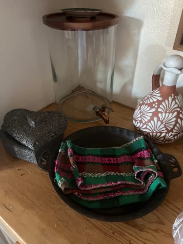 Customer photo review of Heart Shaped Molcajete With Lid Mexican Mortar And Pestle Authentic Molcajete