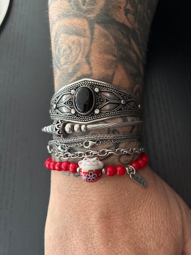 Customer photo review of Bracelet Maneki Neko - Perles
