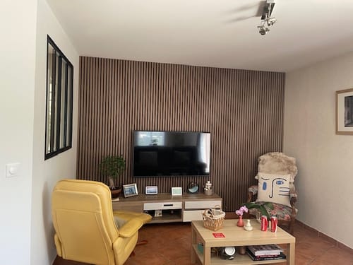 Customer photo review of Échantillon | Noyer | Panneau acoustique en bois