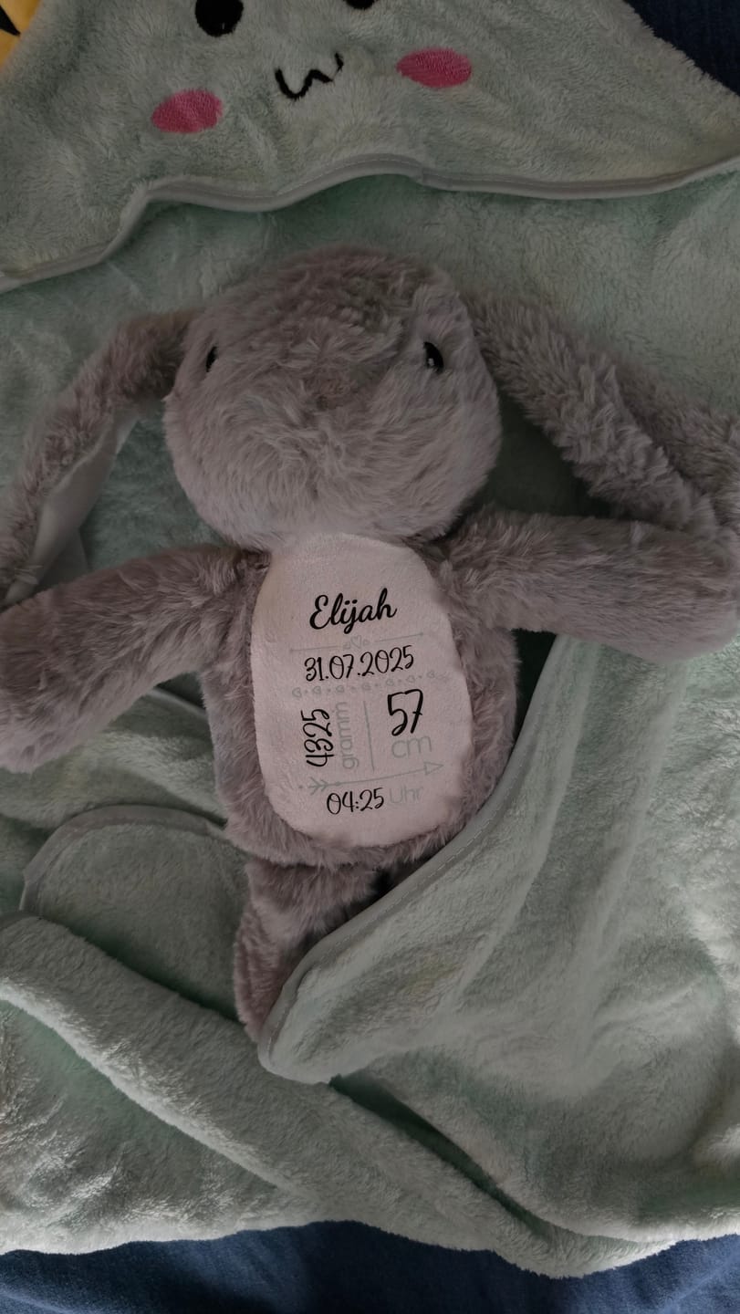 Customer photo review of Zur Geburt - Kinder-Stoffhase
