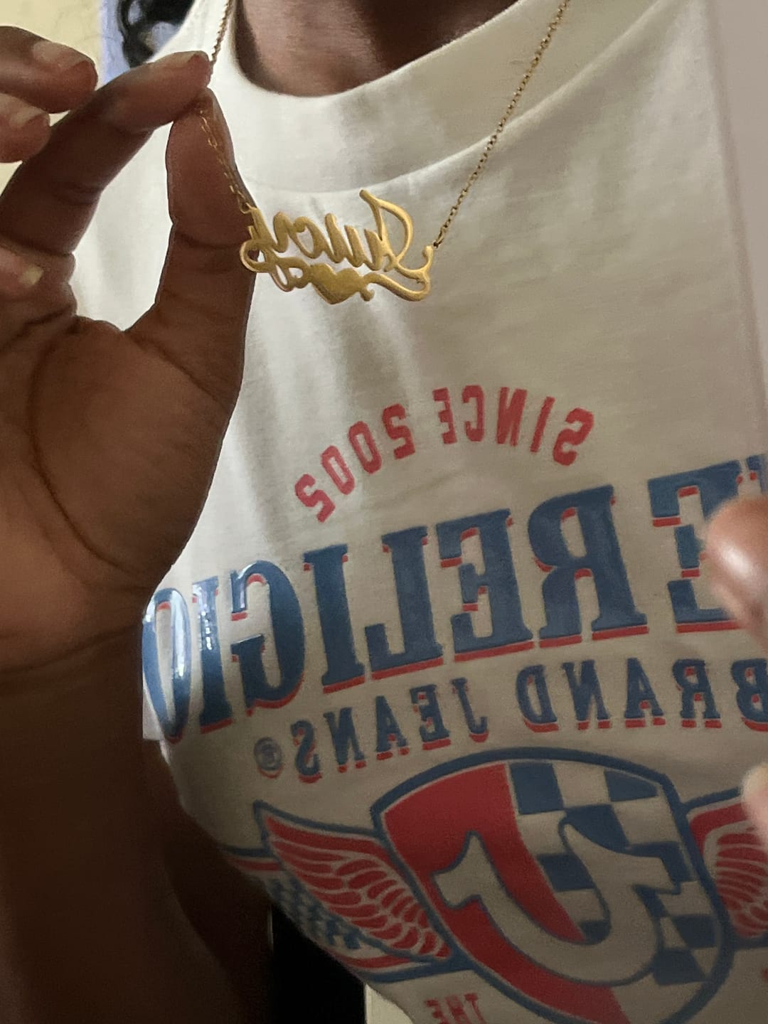 Customer photo review of Love Name Necklace