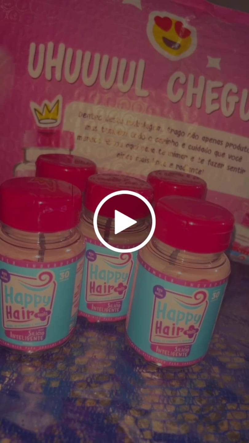 Customer video review of Happy Hair 3 Potes + 3 Potes Grátis + 2 Potes de Colágeno (Total 8 Potes)