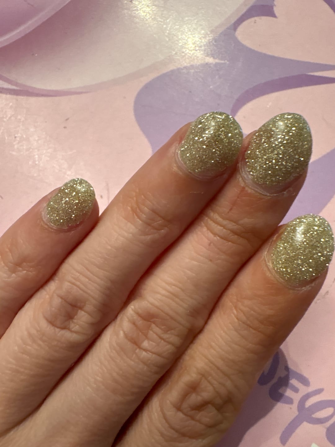 Customer photo review of Shallow Gold Dipping Powder