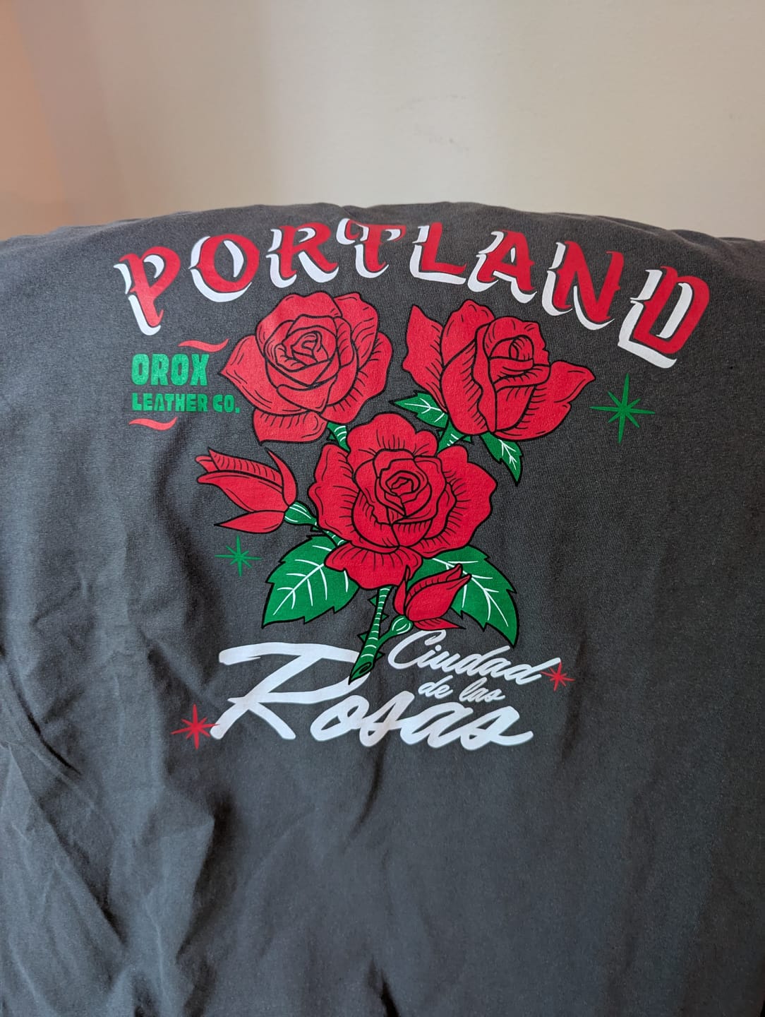 Customer photo review of Ciudad De Las Rosas Heavyweight Cotton T-Shirt Faded Black
