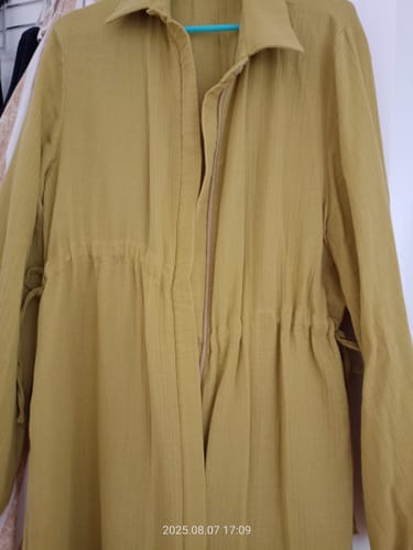 Customer photo review of Bel Büzgülü Müslin Yağ Yeşili Ferace Elbise