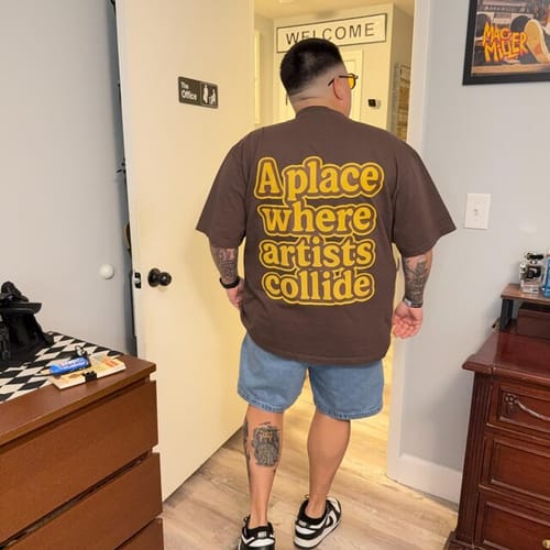 Customer photo review of Shaka Wear 7.5oz Garment Dyed Max Weight Oversized Custom T Shirt