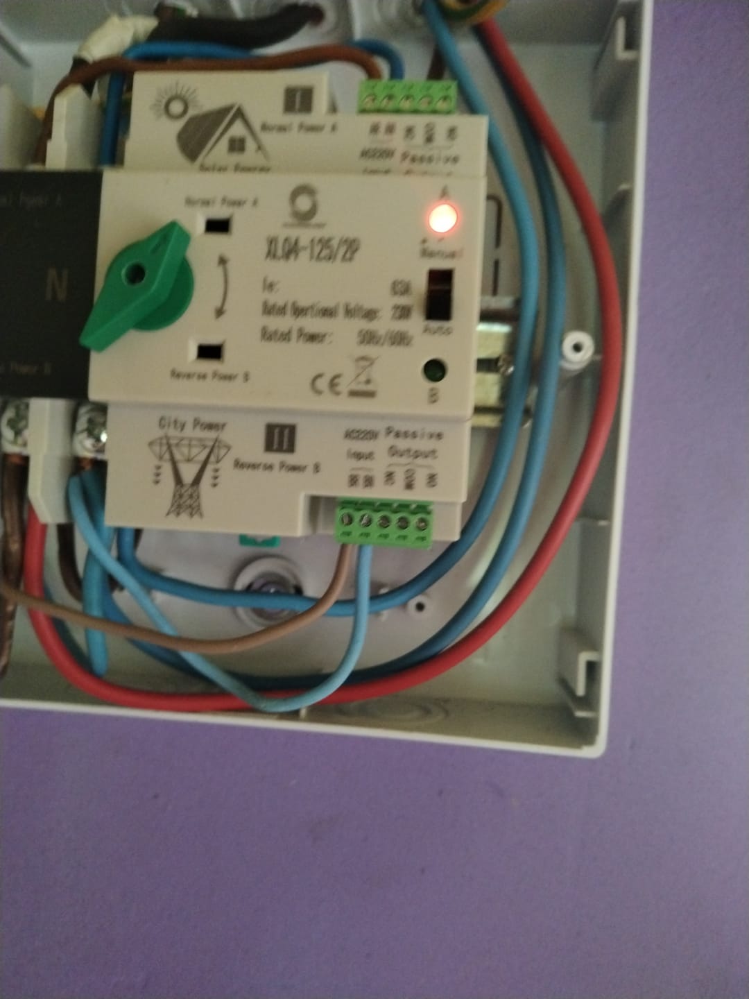 Customer photo review of Comutator de transfer automat monofazat pentru panouri fotovoltaice 230V 63A ATS