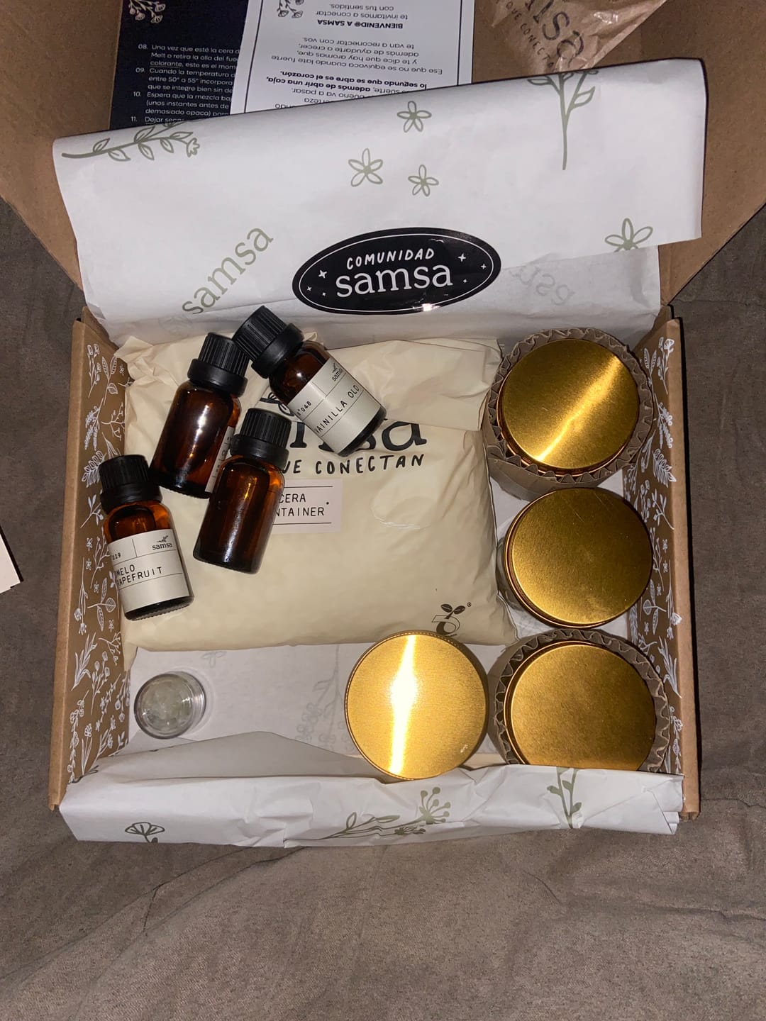Customer photo review of Kit inicial Velas Recipiente + Taller
