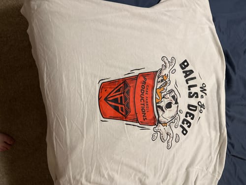 Customer photo review of BALLS DEEP TEE