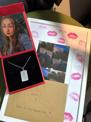 Customer photo review of Custom Spicy Photo Tag Necklace