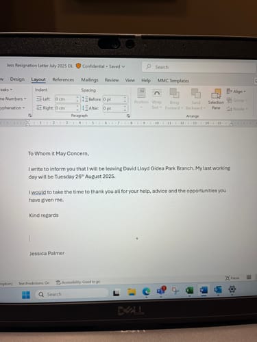 Customer photo review of GOLD OCEAN LETTER NECKLACE