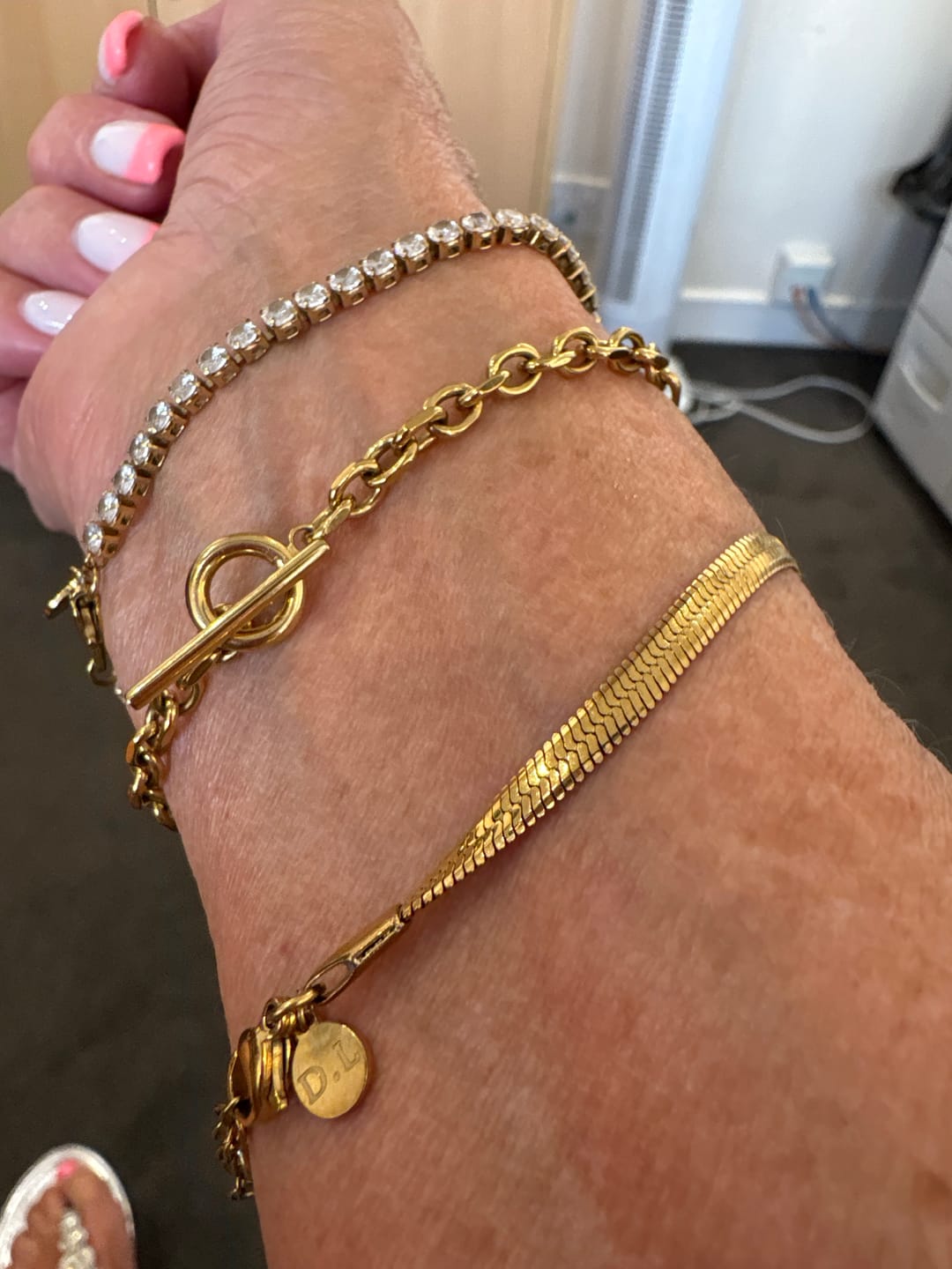 Customer photo review of Cuban T Bar Bracelet