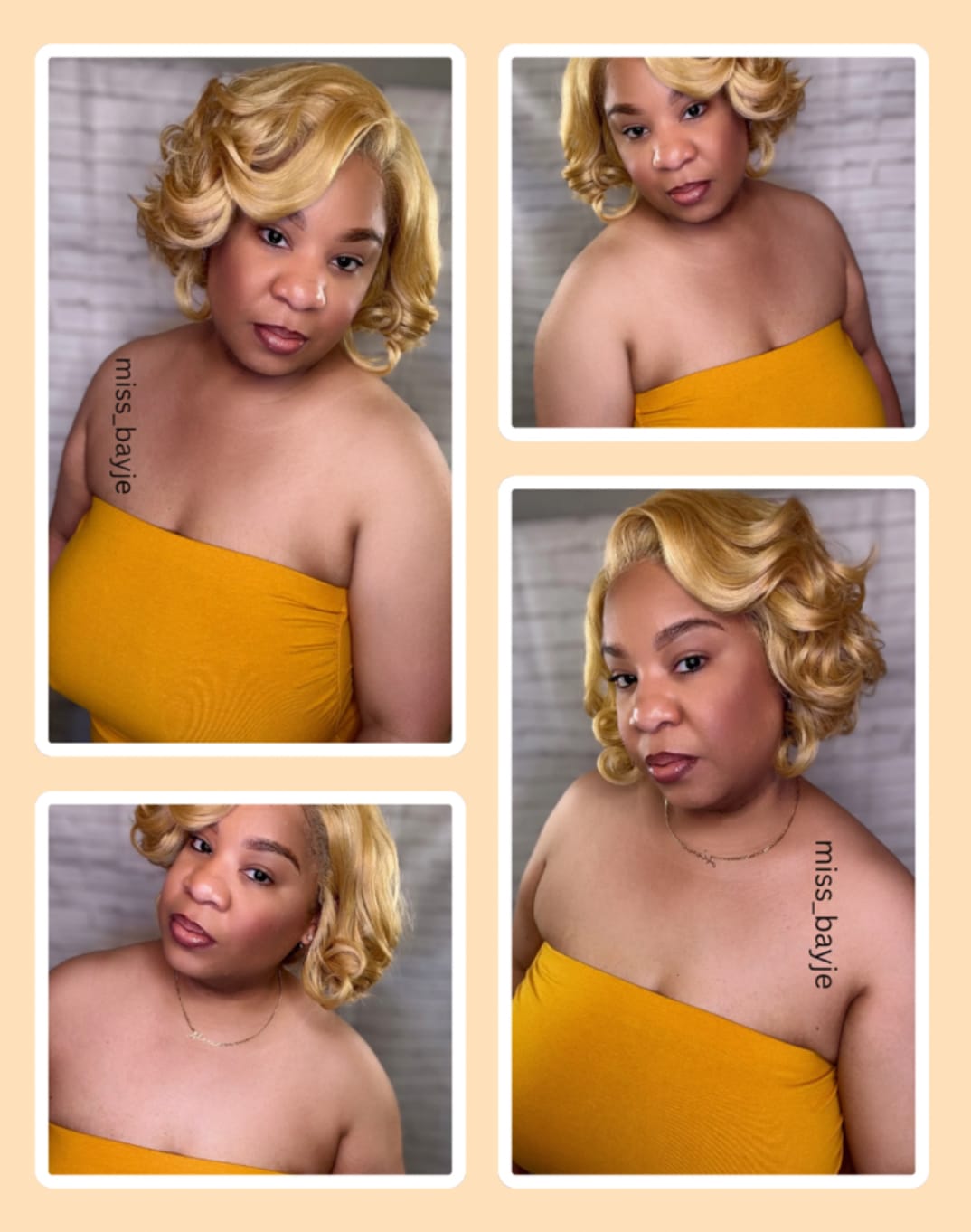 Customer photo review of Sensationnel Synthetic Hair Butta Chic Bob Glueless HD Lace Front Wig - BOB UNIT 5