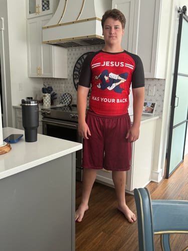 Customer photo review of Jesus Premium Bjj Rash Guard For Men/Women