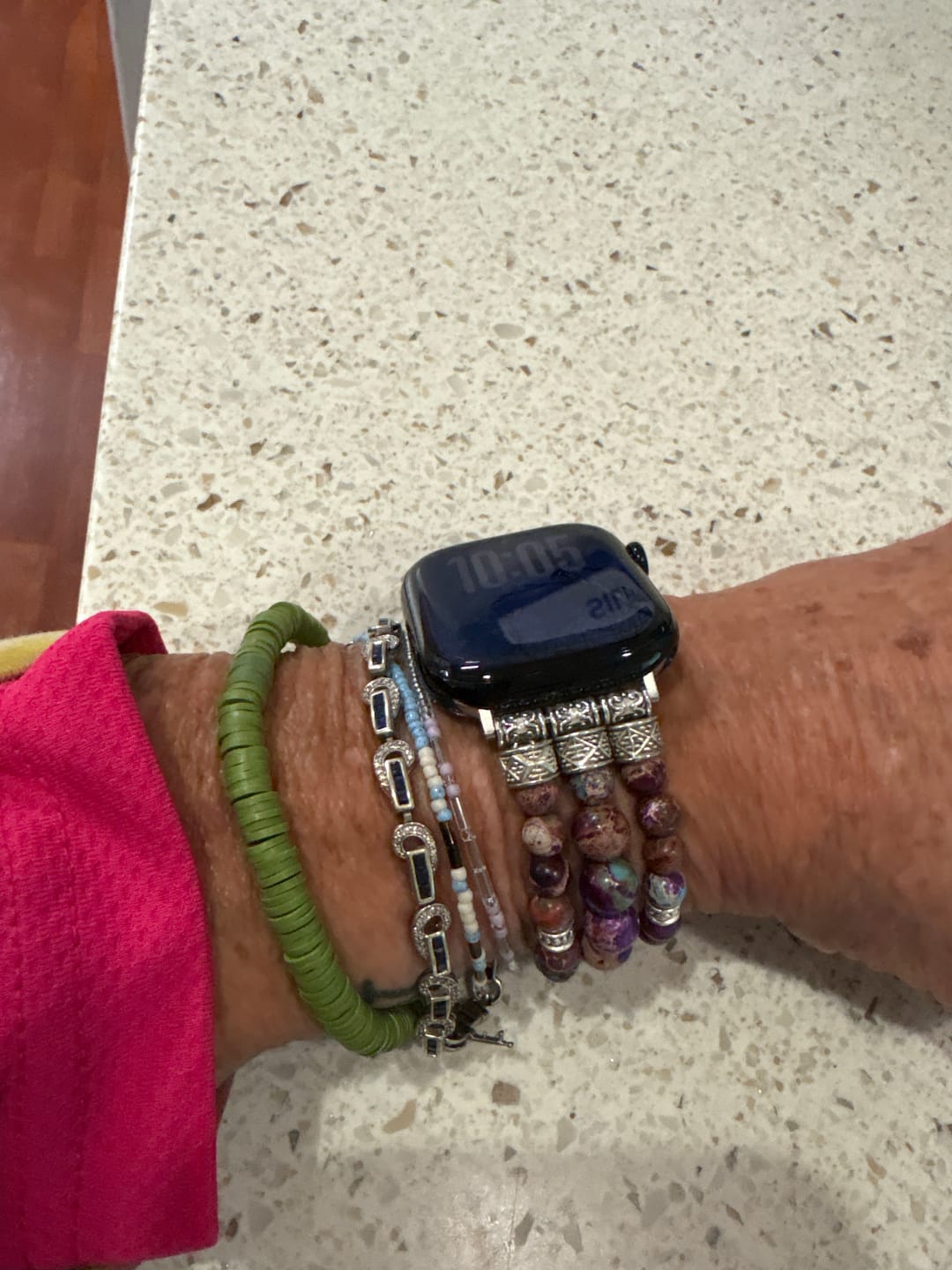 Customer photo review of Vineyard Jasper Stretch Apple Watch Strap
