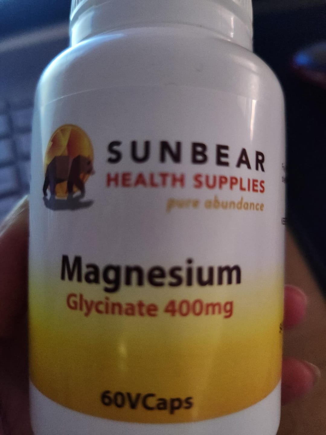 Customer photo review of Sunbear Health Supplies - Magnesium Glycinate - 60VCaps